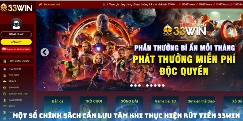 hướng dẫn cách rút tiền 33win